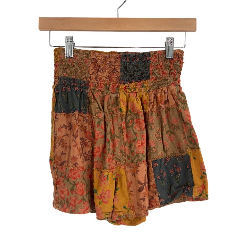 Earthbound Boho Patchwork Smock High Waisted Cott… - image 2